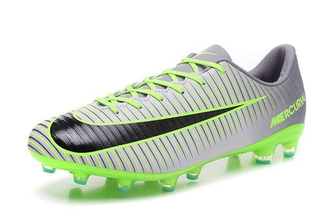 Image of Nike Mercurial Vapor XI AG Soccer Cleats Grey Black Green - KicksNatics