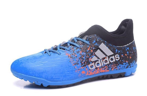 Image of Adidas X 16.3 Turf Soccer Cleats Blue Black White - KicksNatics