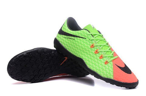 Image of Nike Hypervenom Phelon III Turf Soccer Cleats Grass Green Orange - KicksNatics