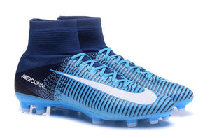 Nike Mercurial Superfly V FG Soccer Cleats Blue Dark White