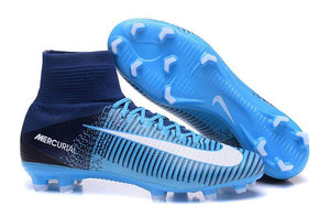 Nike Mercurial Superfly V FG Soccer Cleats Blue Dark White - KicksNatics