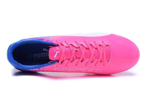 PUMA evoSPEED 17 SL-S FG Soccer Cleats Pink Blue White