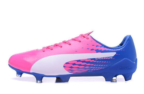 Image of PUMA evoSPEED 17 SL-S FG Soccer Cleats Pink Blue White - KicksNatics