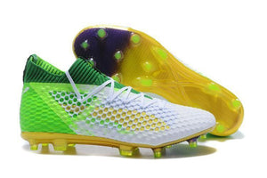 PUMA Future 18.1 Netfit FG Soccer Cleats White Green Yellow