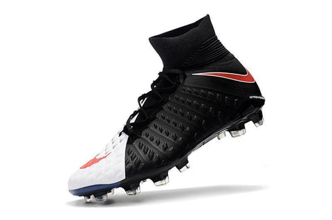 Image of Nike Hypervenom Phantom III DF FG Soccer Cleats Black White Red - KicksNatics