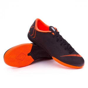 Nike Mercurial VaporX XII Academy IC Soccer Cleats Total Black Orange - KicksNatics