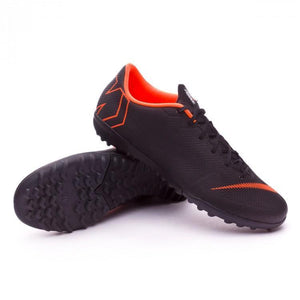 Nike Mercurial VaporX XII Academy Turf Soccer Cleats Black Orange - KicksNatics