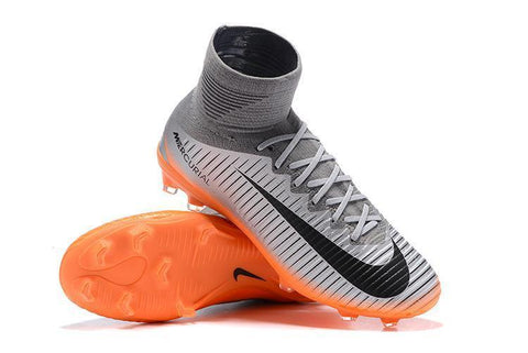 Image of Nike Mercurial Superfly V FG Soccer Cleats Silver Orange Black - KicksNatics