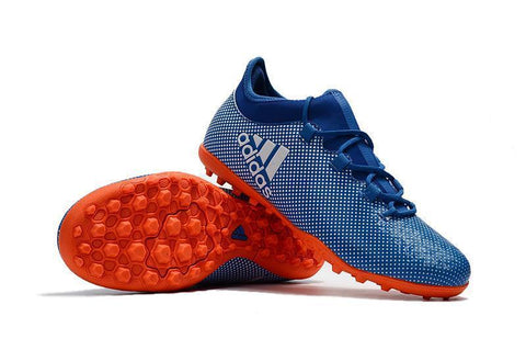Image of Adidas X Tango 17.3 Turf Soccer Cleats Deep Royal Blue Silver Orange - KicksNatics