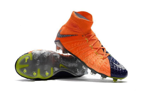 Image of Nike Hypervenom Phantom III DF FG Soccer Cleats Orange Blue Chrome - KicksNatics