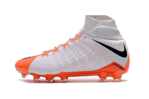 Image of Nike Hypervenom Phantom III DF FG Soccer Cleats White Orange Black - KicksNatics
