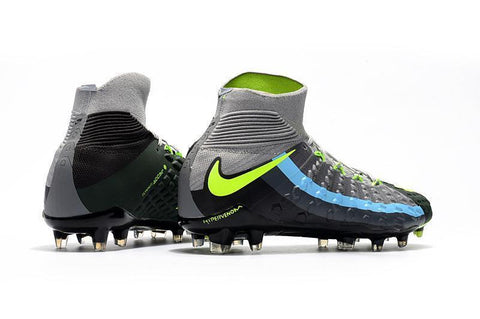 Image of Nike Hypervenom Phantom III DF FG Soccer Cleats Black Volt Dark Grey - KicksNatics