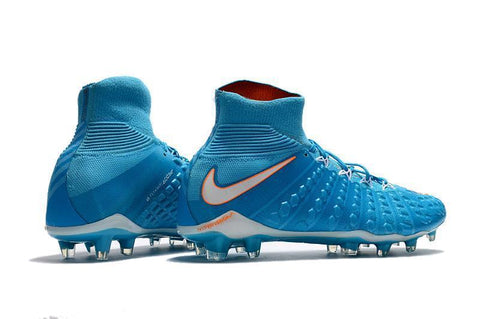Image of Nike Hypervenom Phantom III DF FG Soccer Cleats Total Blue White - KicksNatics