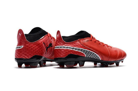 Image of PUMA ONE 17.1 FG Soccer Cleats Total Red Black Silver