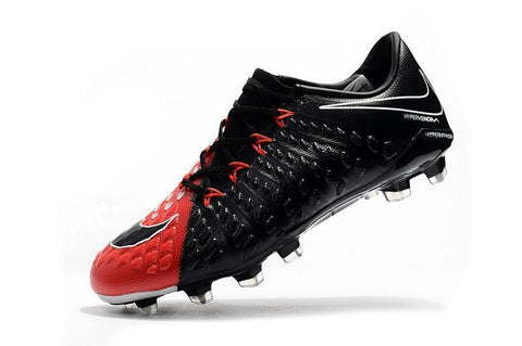 Image of Nike Hypervenom Phantom III FG Soccer Cleats Black Red - KicksNatics