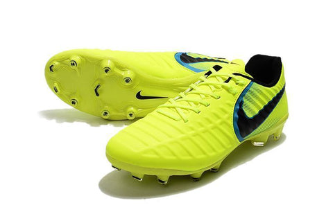 Image of Nike Tiempo Legend VII FG Soccer Cleats Fluorescent Green Black - KicksNatics