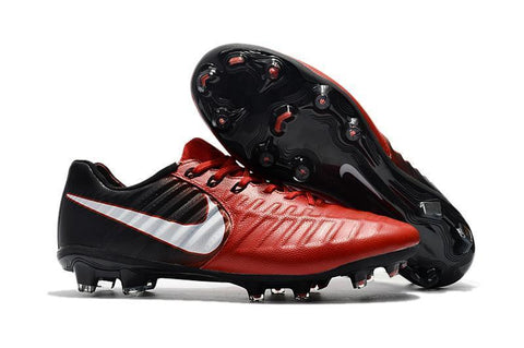 Image of Nike Tiempo Legend VII FG Soccer Cleats Red Black - KicksNatics